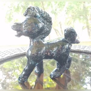 Kitsch Redware Pottery Horse Pony Sculpture Black Metallic Glaze Shawnee Rempel